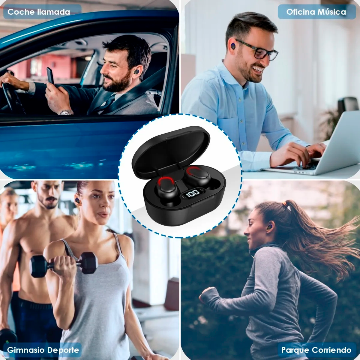 Audifonos Inalámbricos Manos Libres A8s Tws Aut114 1HORA Bluetooth Luz Led