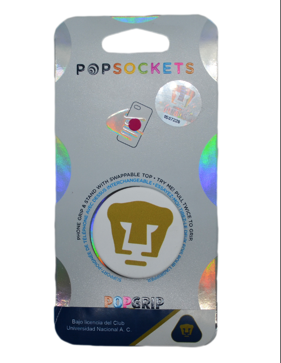 Soporte PopSocket Liga MX Pumas Base Blanca Escudo Blanco