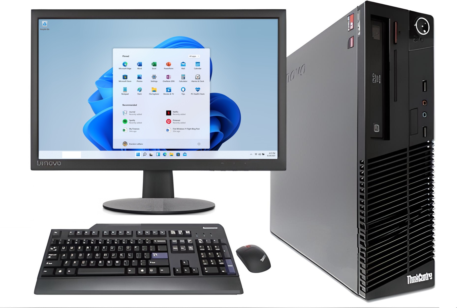  PC Lenovo ThinkCentre M79 3.5 GHz AMD A8 Negro SFF 16 GB Ram 240 GB SSD Con Windows 11 Con Monitor de 22pulgadas Equipo Clase A, Reacondicionado