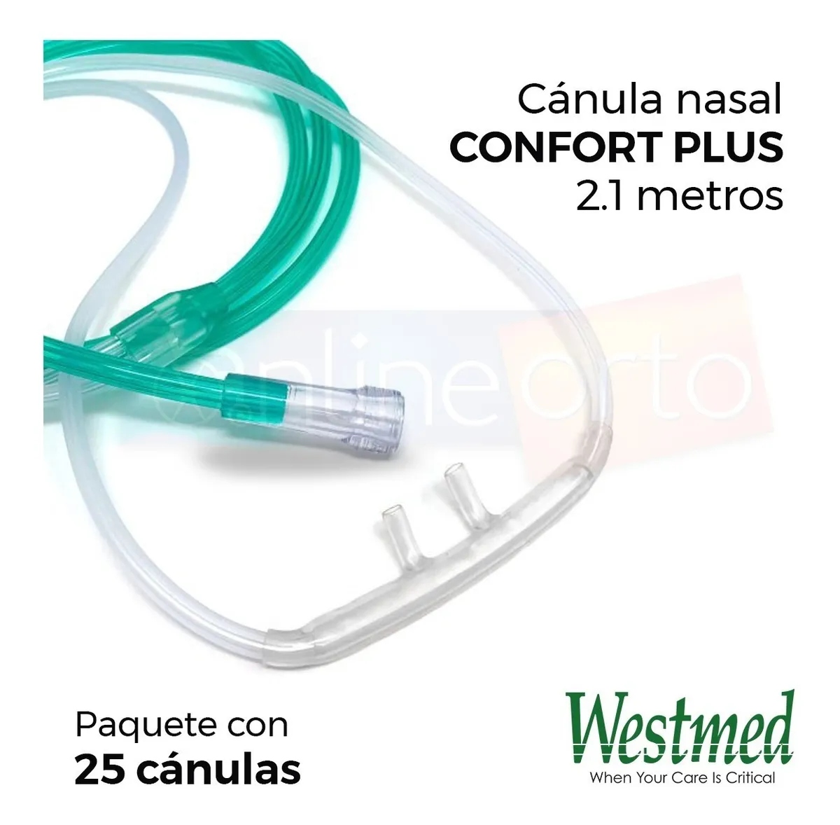 Punta/canula Nasal Confort Plus 2m Paq. 25 Pzas Westmed