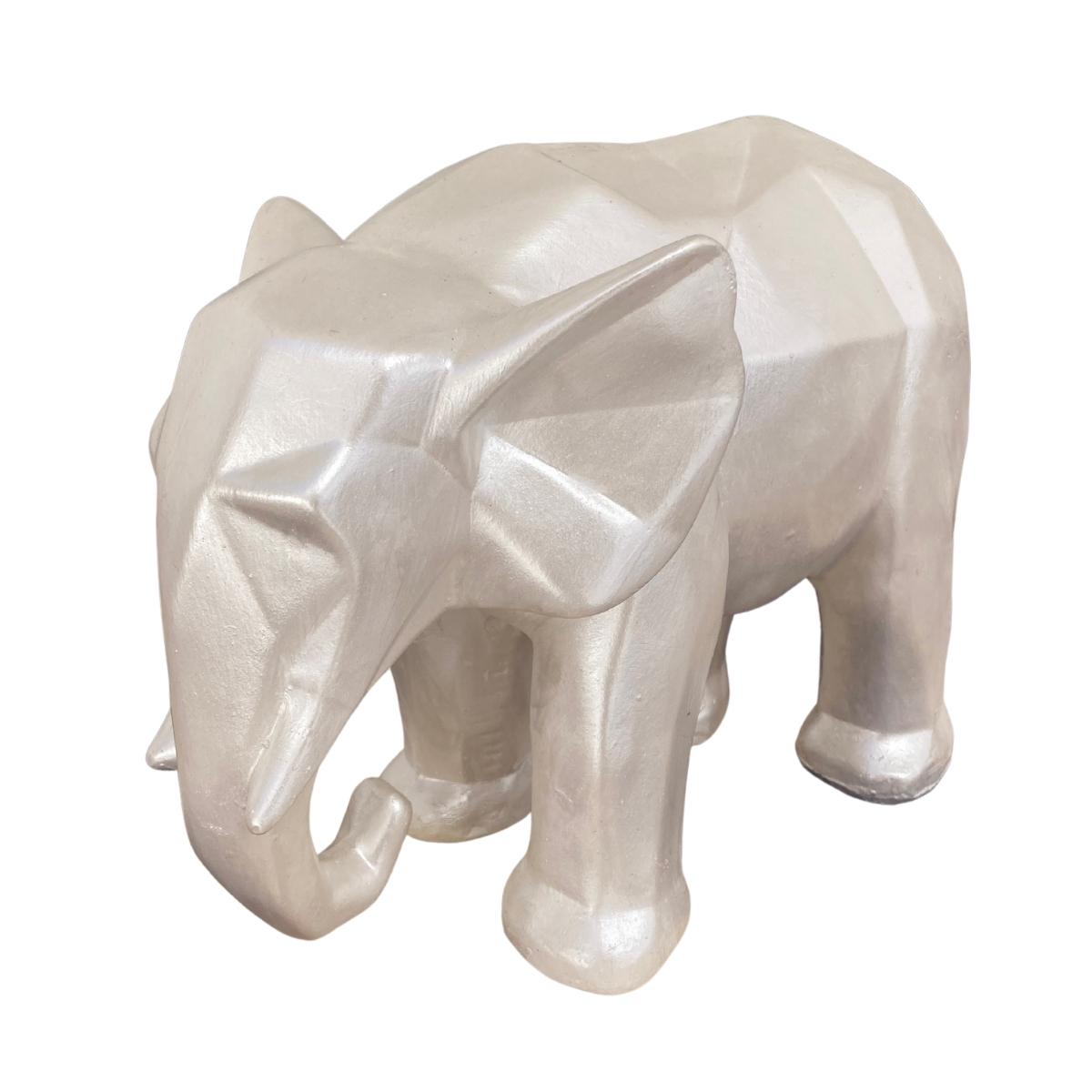 Elefante Decorativo Figura Geometrica Yeso Hogar Nacarado Decoracion 