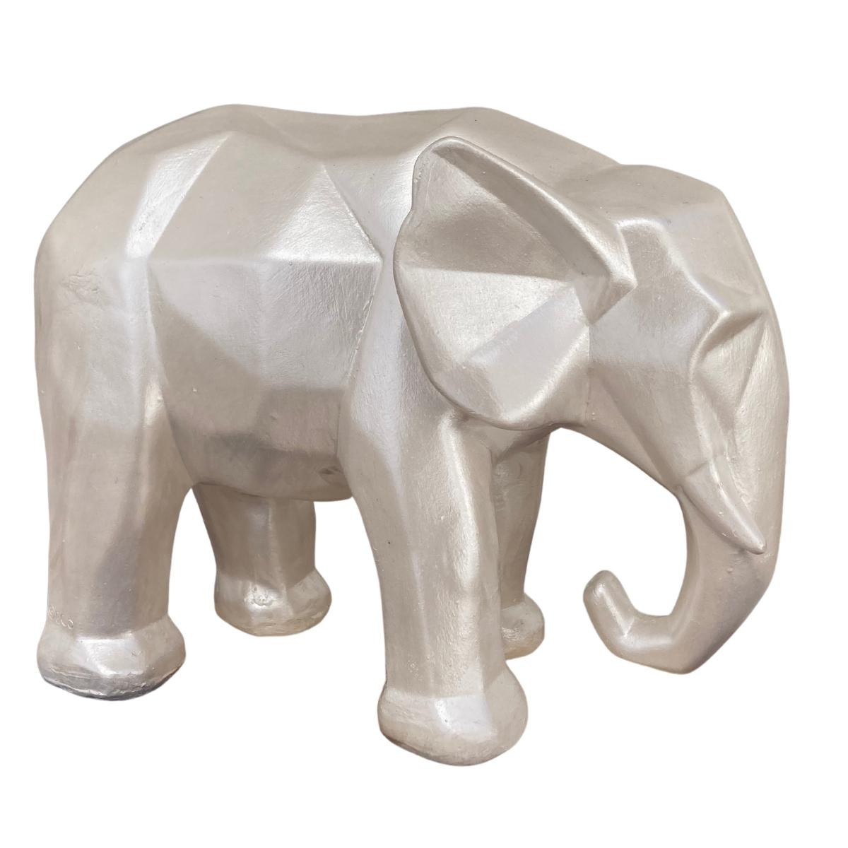 Elefante Decorativo Figura Geometrica Yeso Hogar Nacarado Decoracion 