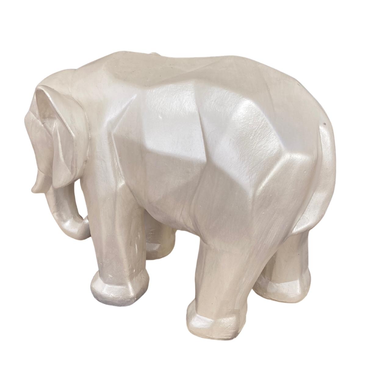 Elefante Decorativo Figura Geometrica Yeso Hogar Nacarado Decoracion 