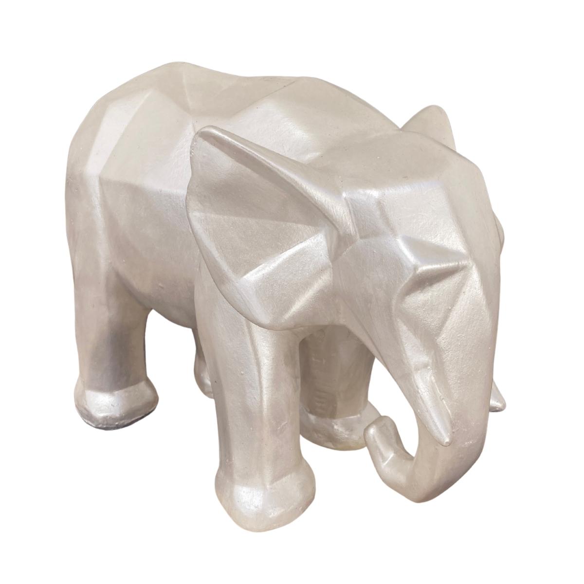 Elefante Decorativo Figura Geometrica Yeso Hogar Nacarado Decoracion 