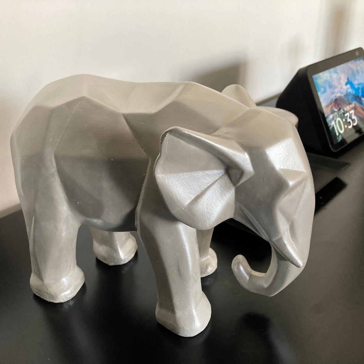 Elefante Decorativo Figura Geometrica Yeso Hogar Nacarado Decoracion 