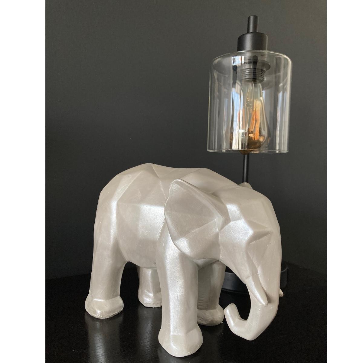 Elefante Decorativo Figura Geometrica Yeso Hogar Nacarado Decoracion 