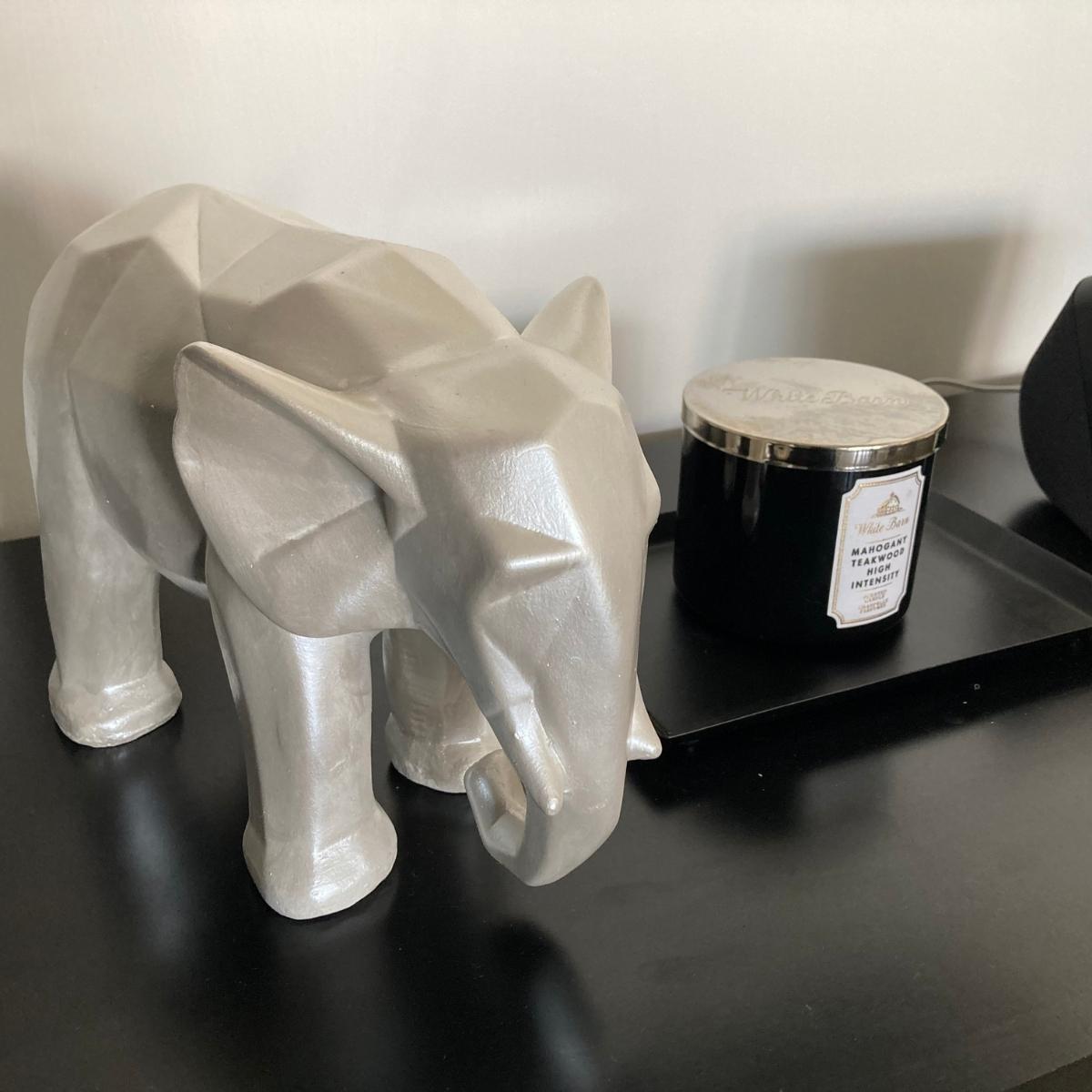 Elefante Decorativo Figura Geometrica Yeso Hogar Nacarado Decoracion 