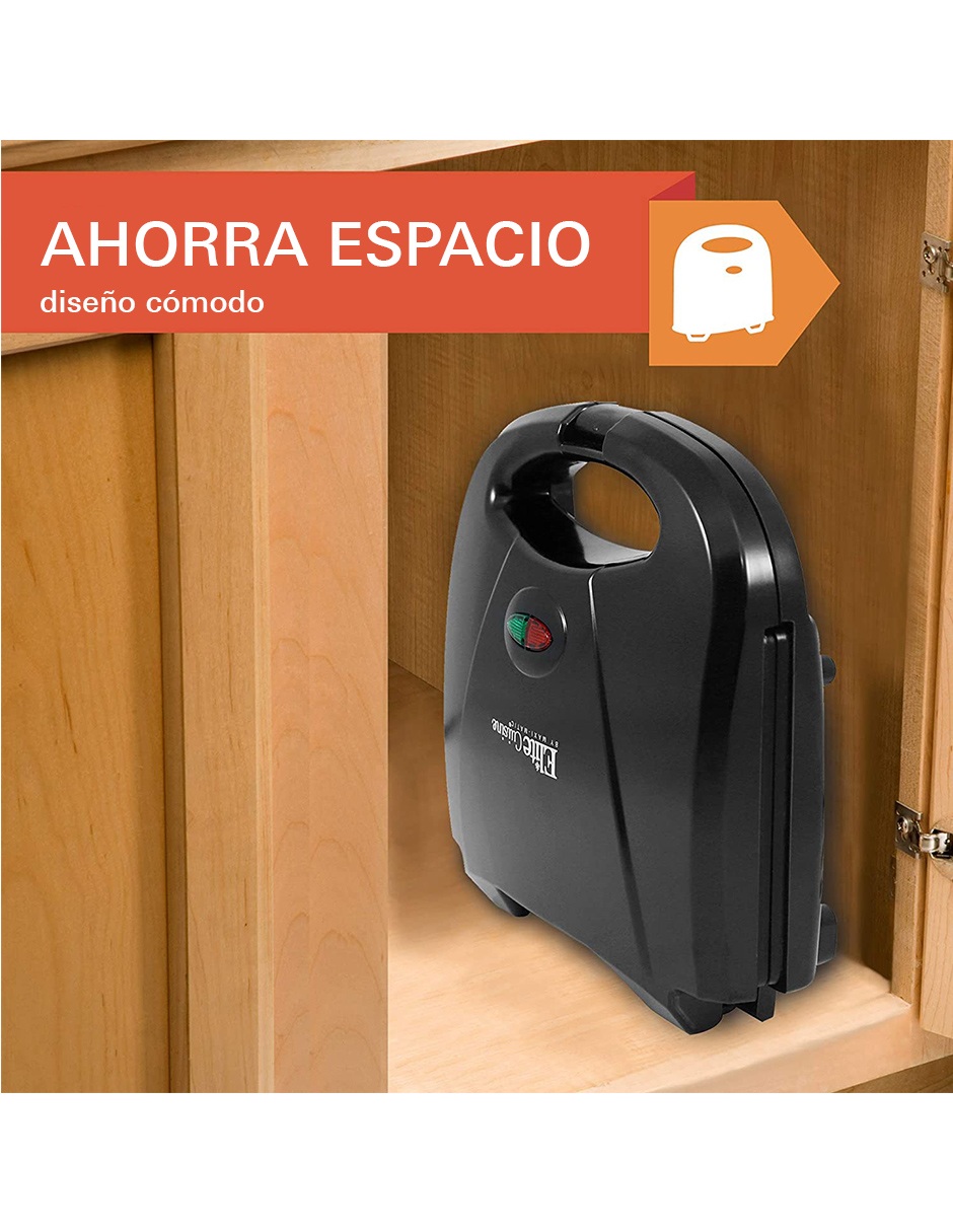 Sandwichera Elite Gourmet ESM-2207 de dos piezas Negro