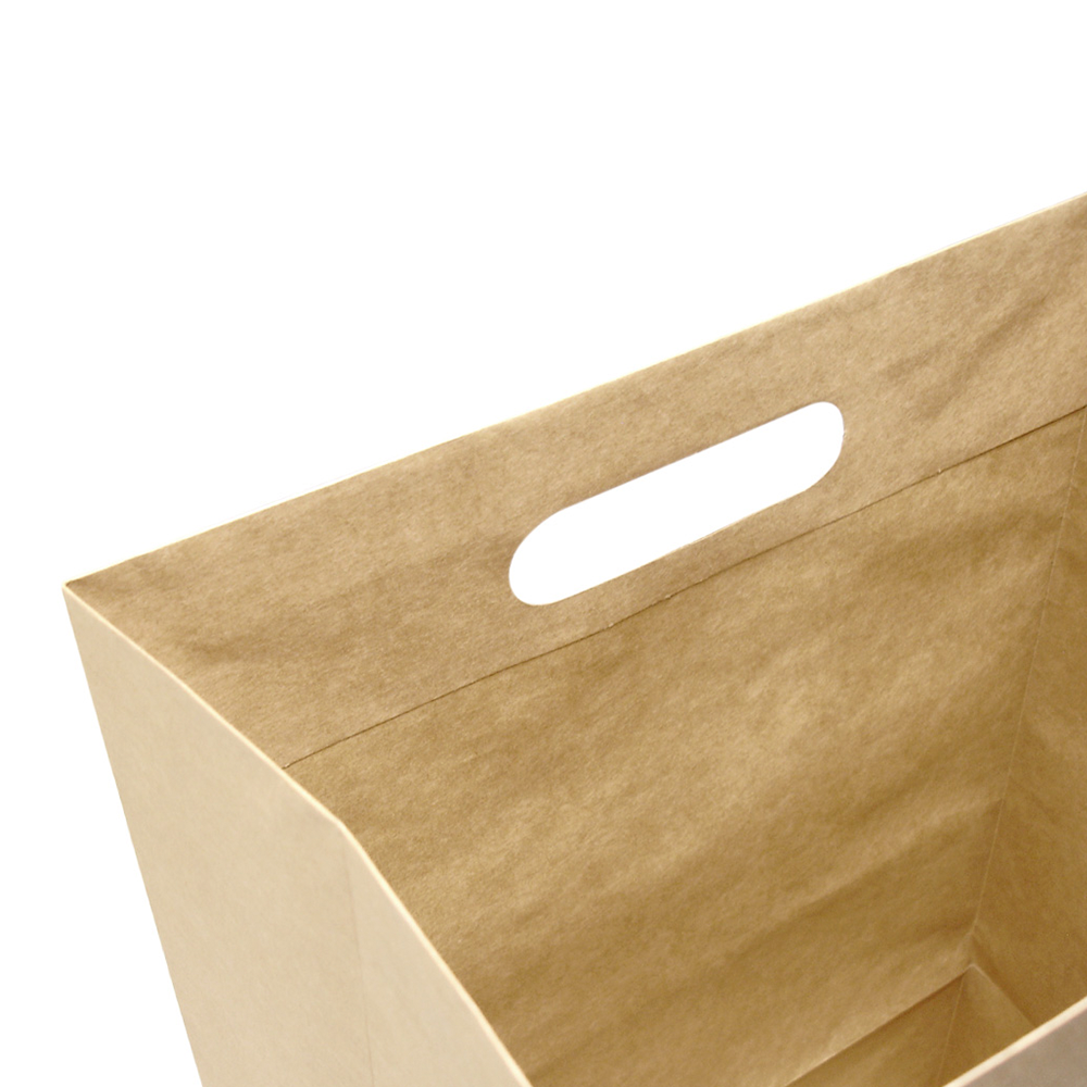 Bolsa de papel kraft Boutique chica troquelada 29 x 20 x 12 con 360 piezas