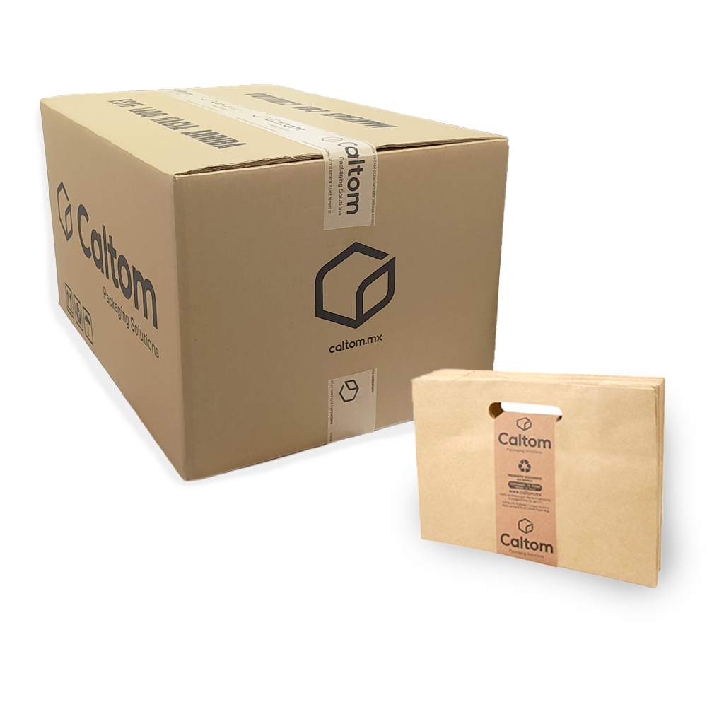 Bolsa de papel kraft Boutique chica troquelada 29 x 20 x 12 con 360 piezas