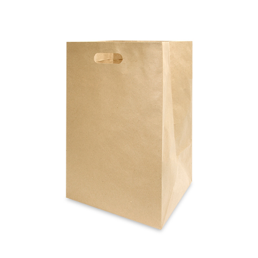 Bolsa de papel kraft Delivery grande troquelada 26 x 40 x 23 con 240 piezas