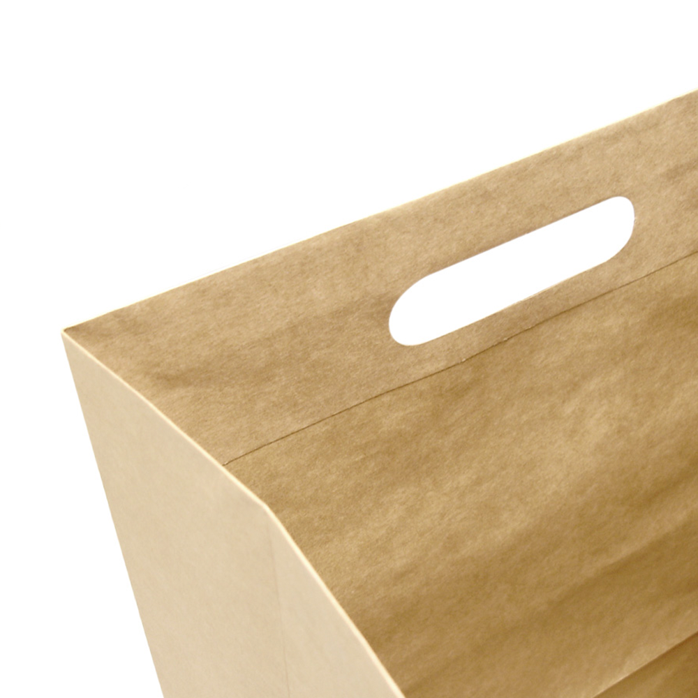 Bolsa de papel kraft Delivery grande troquelada 26 x 40 x 23 con 240 piezas