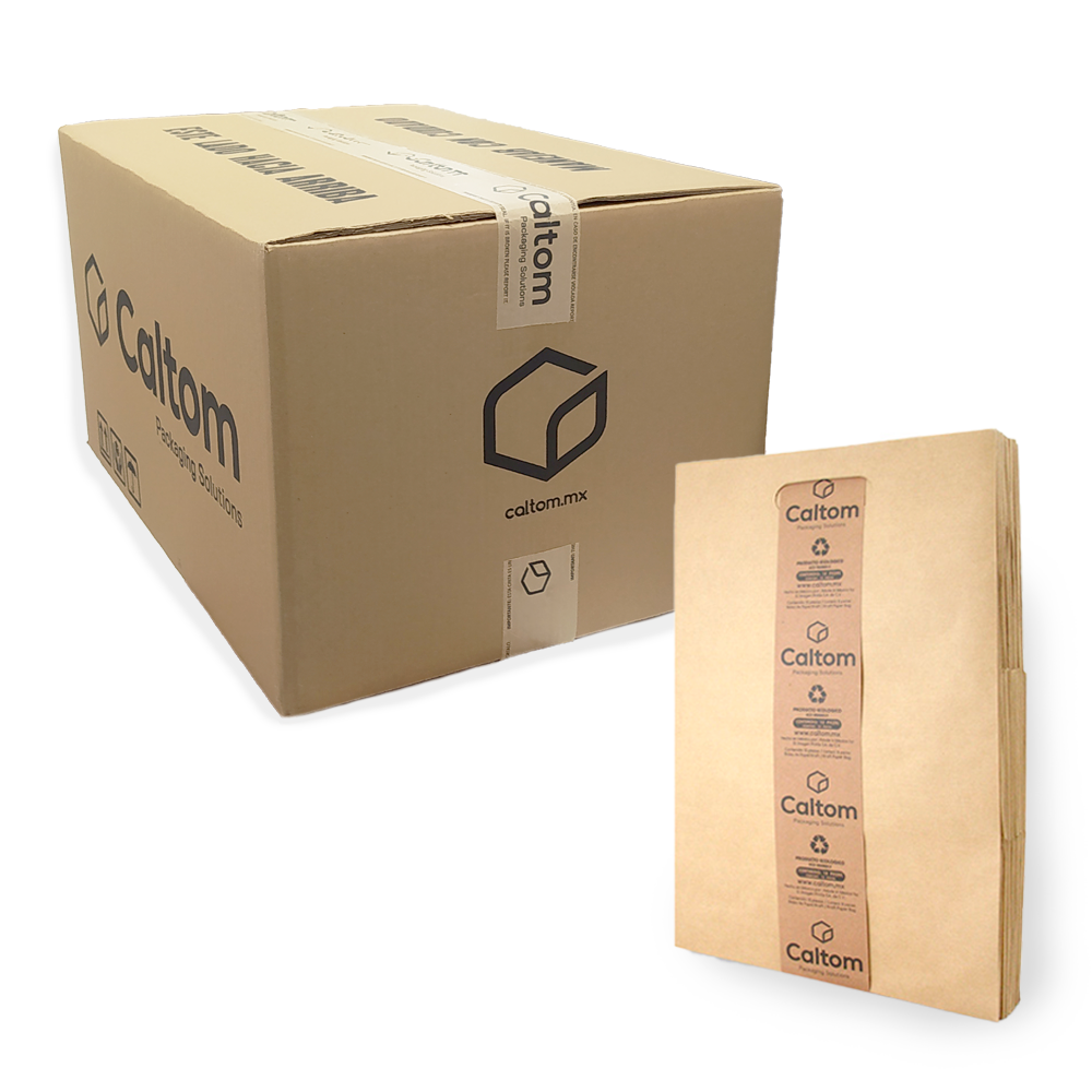 Bolsa de papel kraft Delivery grande troquelada 26 x 40 x 23 con 240 piezas