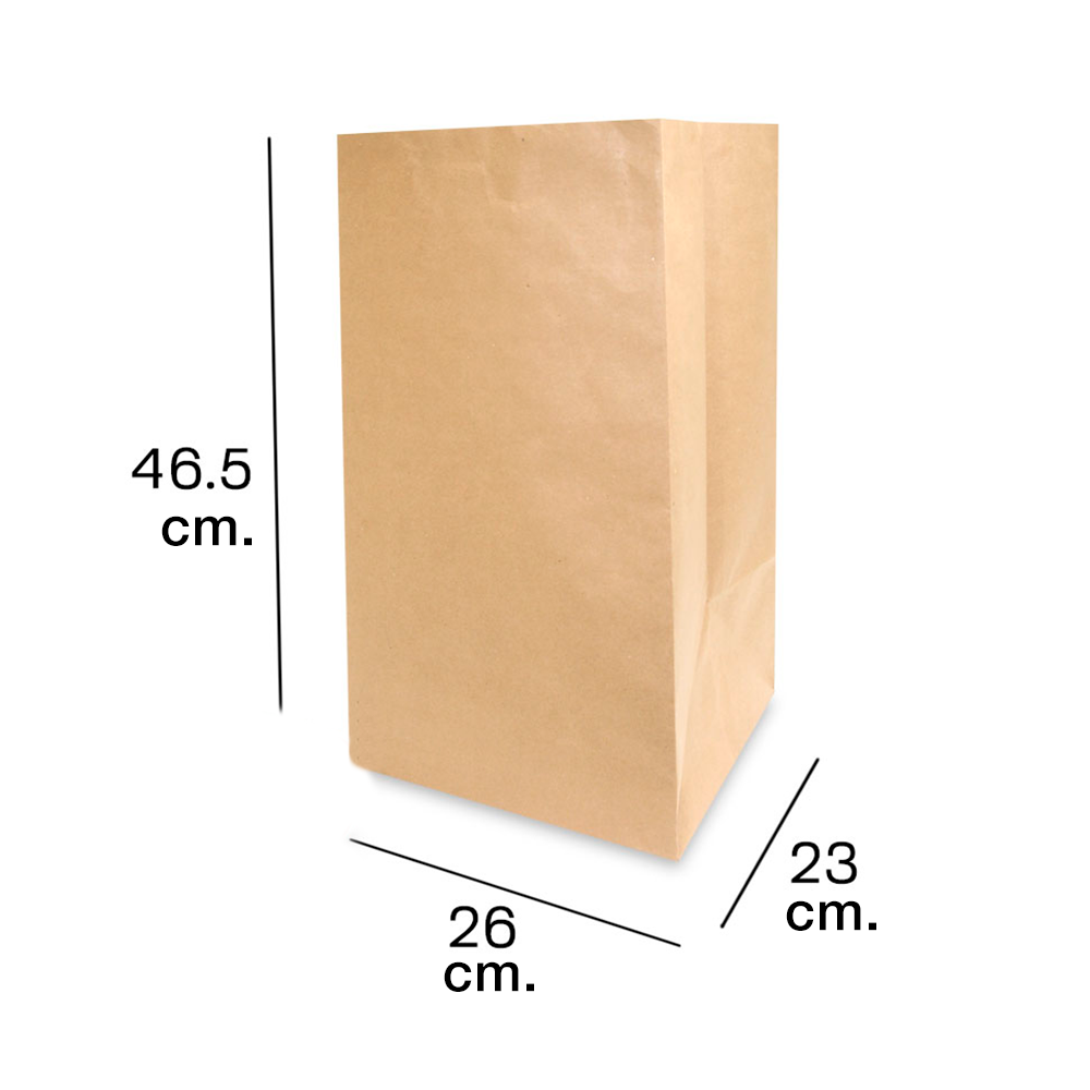 Bolsa de papel kraft Delivery grande sin asa 26 x 46.5 x 23 con 240 piezas