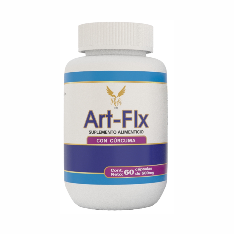 Art-Flx articulaciones, con Cúrcuma, Ajo,Jengibre,Calcio, Frasco de 60 capsulas