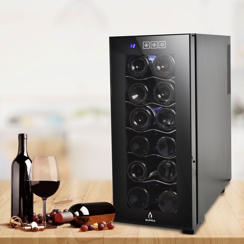 Enfriador de vinos SUPRA CAVA12-B para 12 botellas con temperatura ajustable