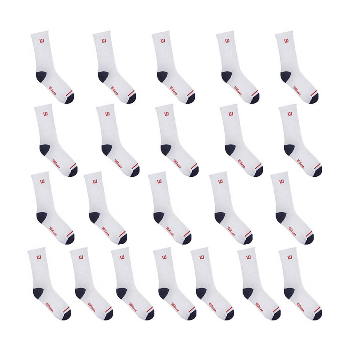 PAQUETE CALCETINES CALCETA CABALLERO WILSON SIN FELPA 22 PARES BLANCO PUNTA Y TALÓN UNITALLA(25cm-29cm)