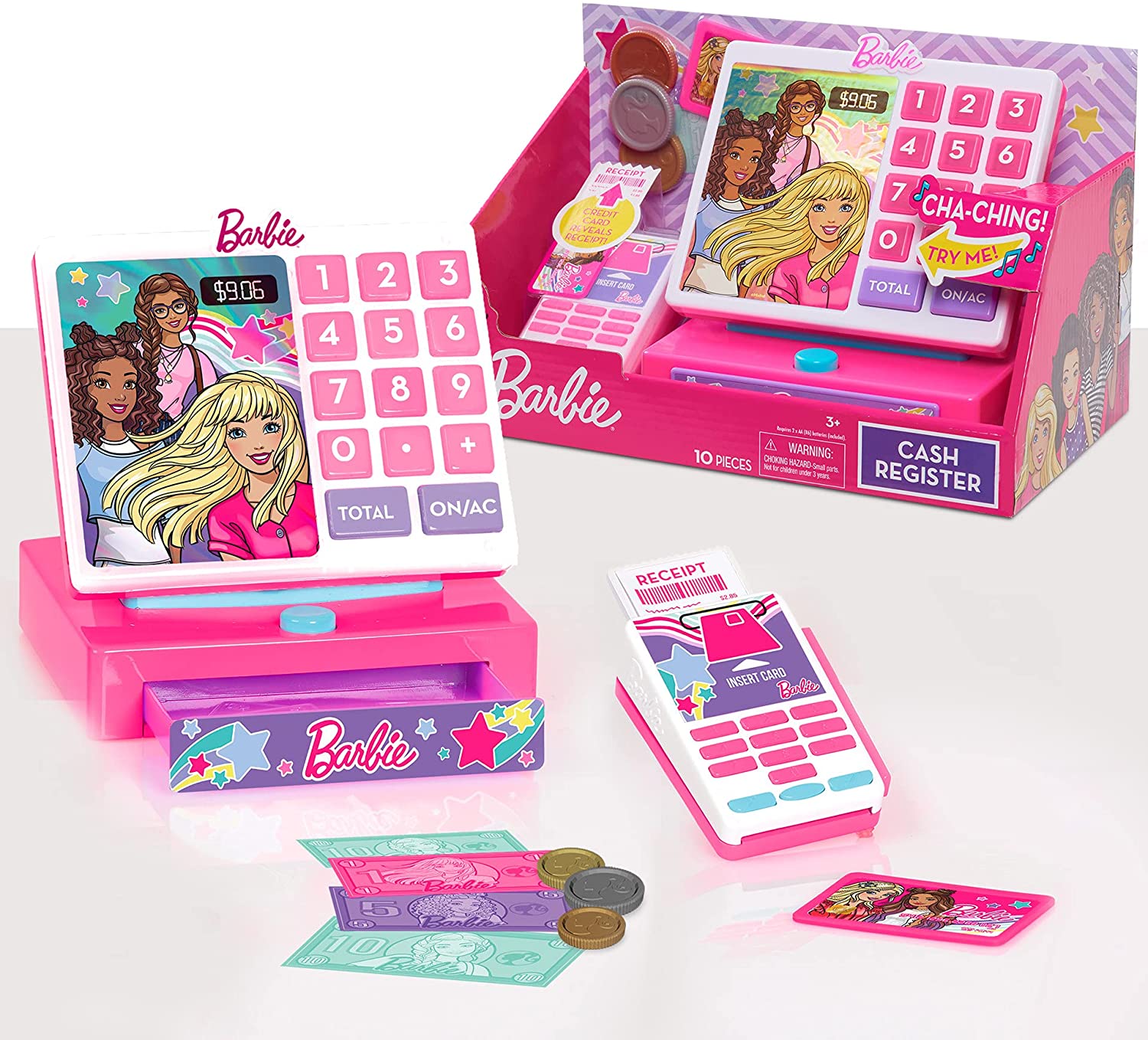 Caja Mediana Registradora Barbie Con Sonidos 10 Accesorios