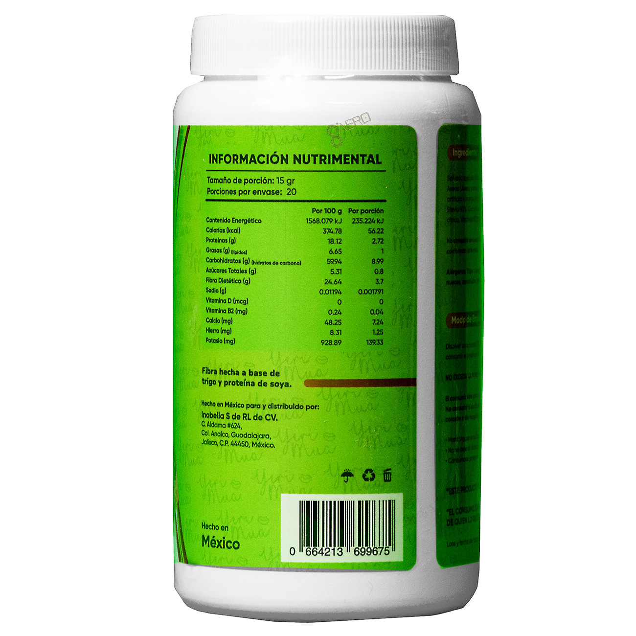 Yeri Fibra En Polvo Sabor Naranja 300 Grs Original