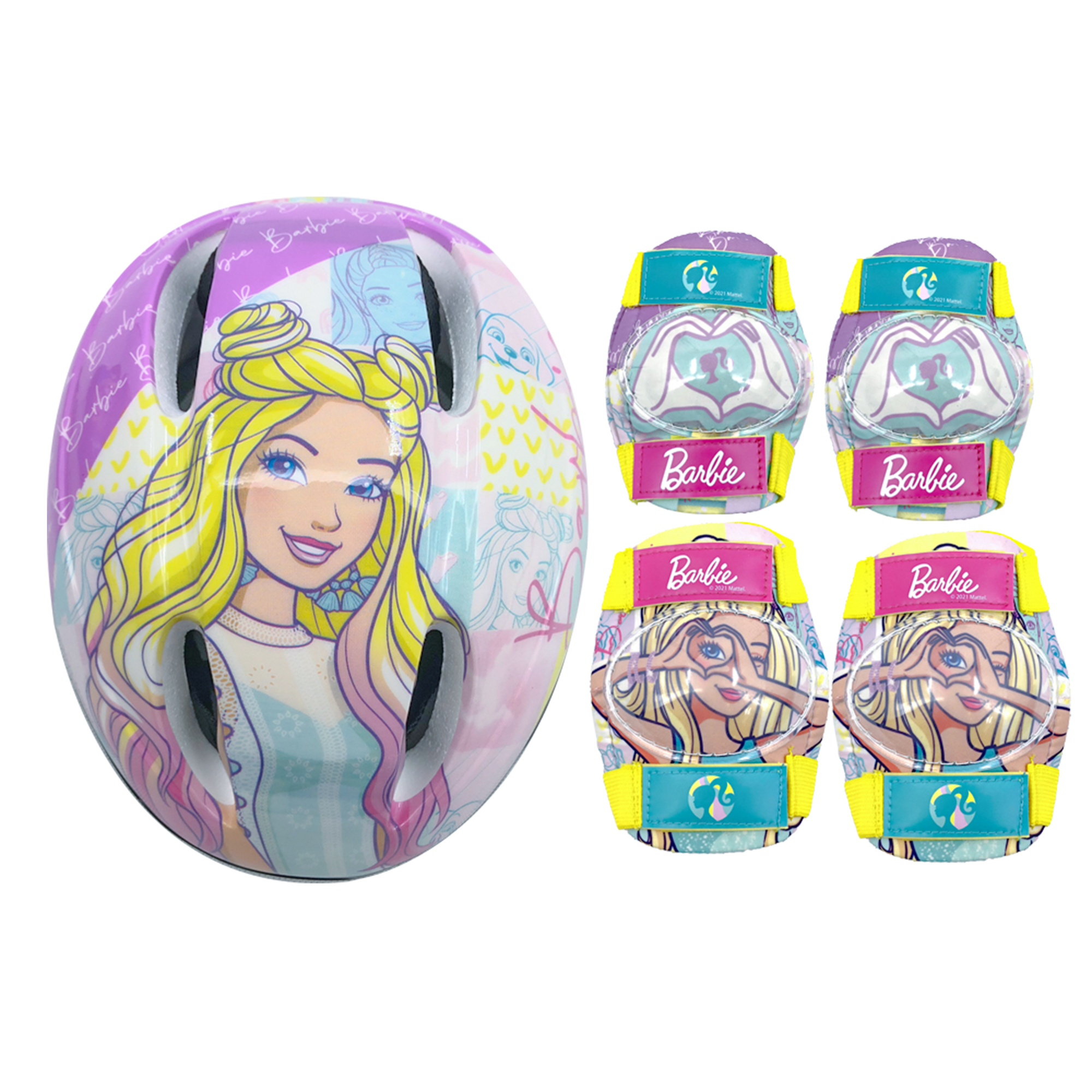 Kit casco coderas y rodilleras Apache Barbie