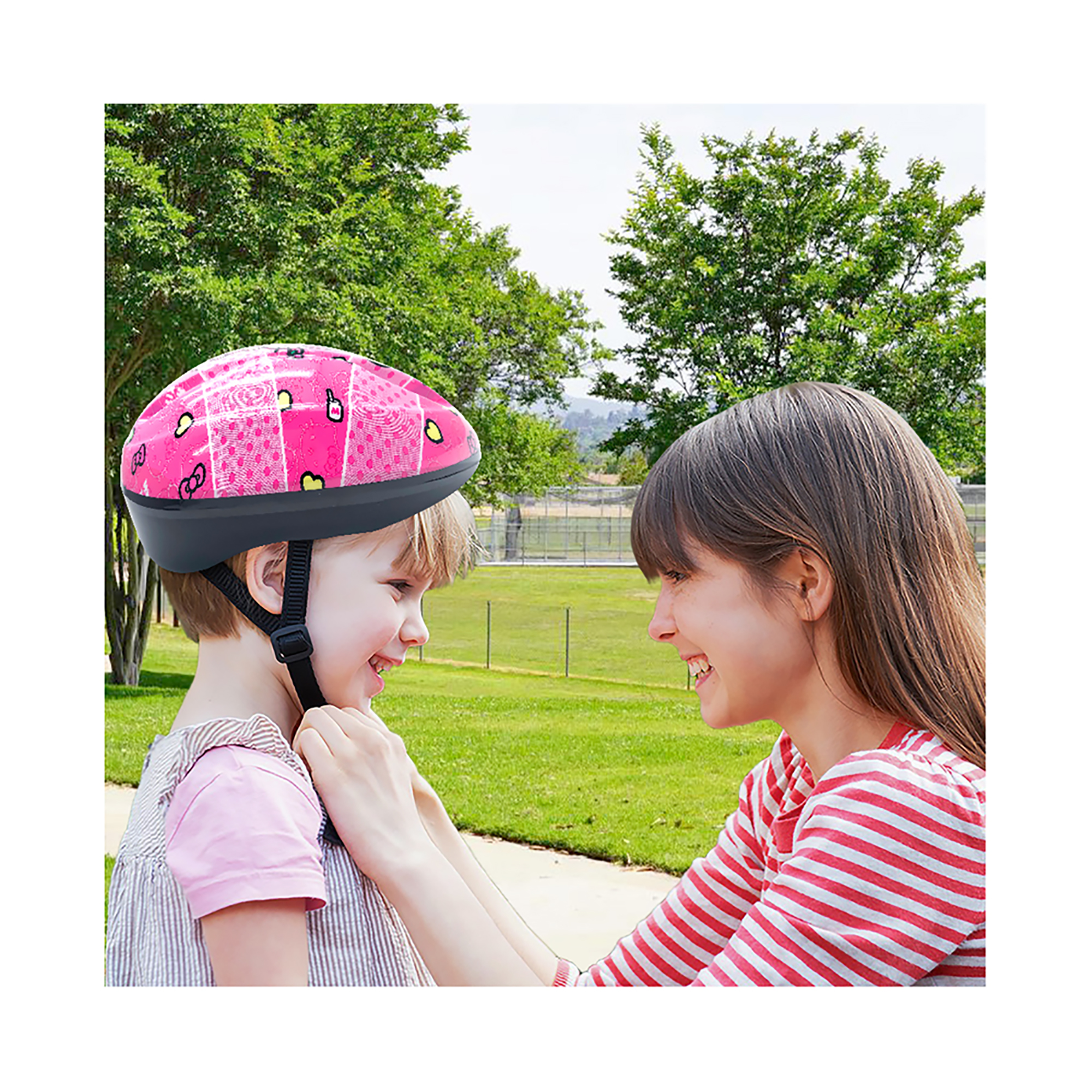 Kit casco coderas y rodilleras Apache Hello Kitty