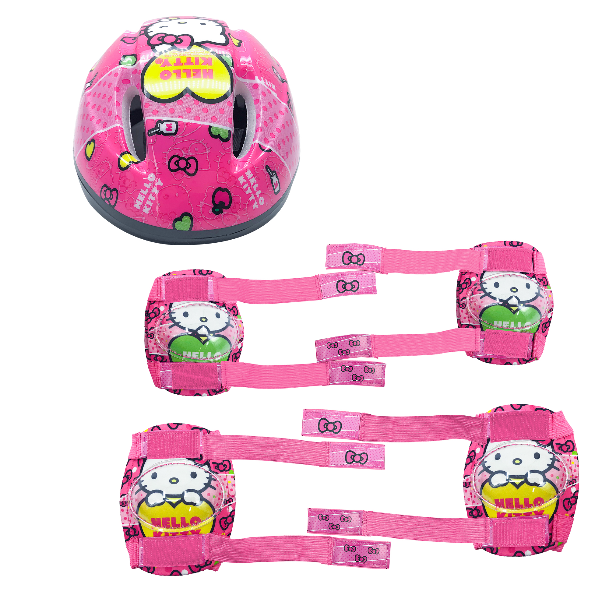 Kit casco coderas y rodilleras Apache Hello Kitty