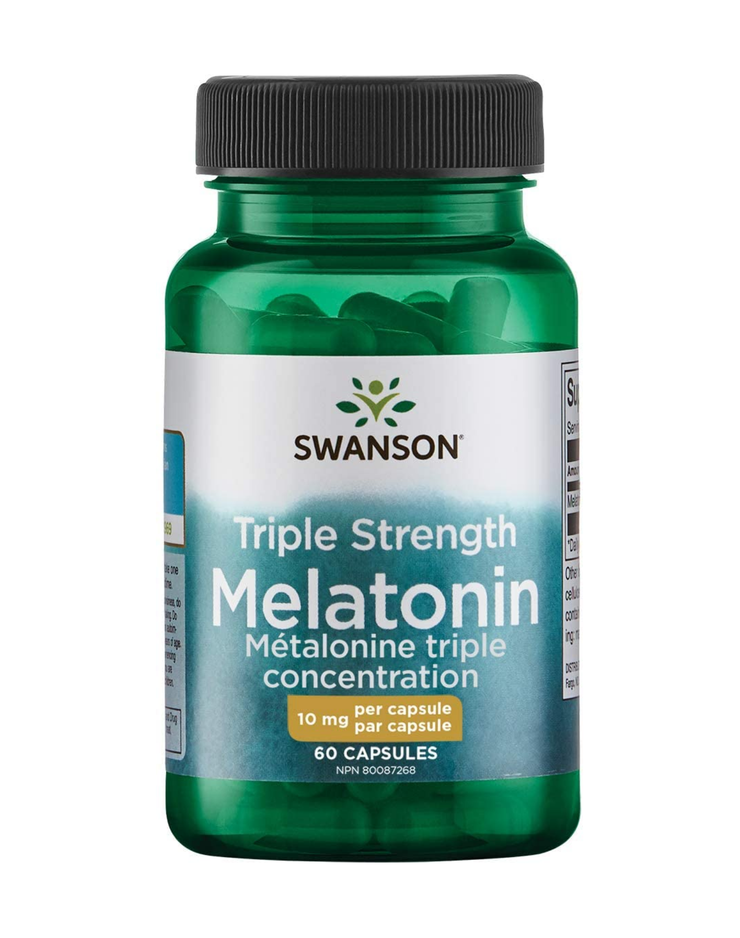 Swanson Triple Strength Melatonin 10 mg 60 caps. Suplementos Melatonina Relajante Dormir Descanso Capsulas Vigilia