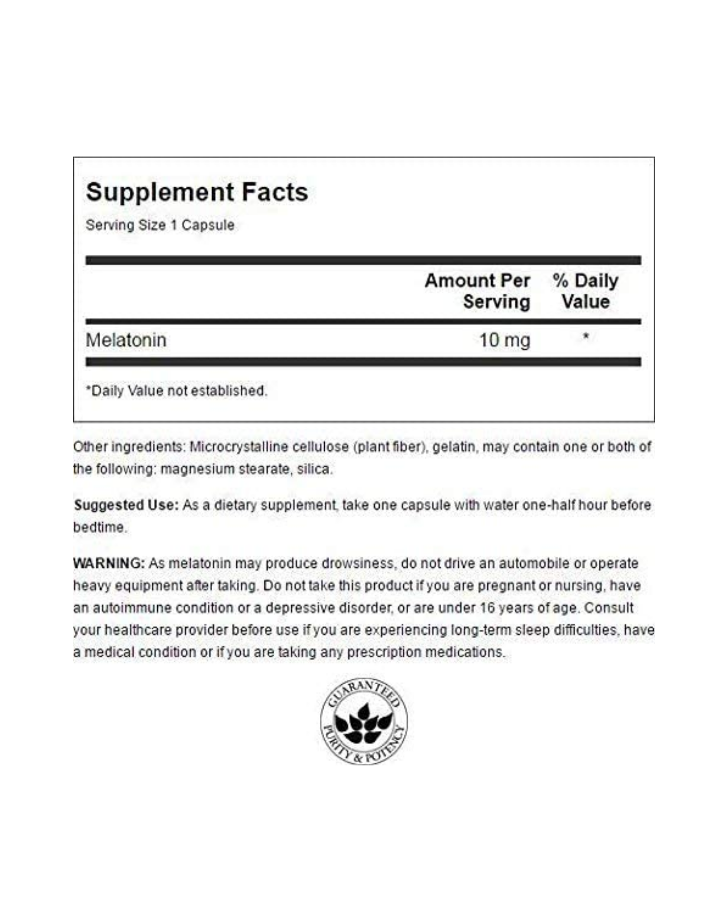 Swanson Triple Strength Melatonin 10 mg 60 caps. Suplementos Melatonina Relajante Dormir Descanso Capsulas Vigilia