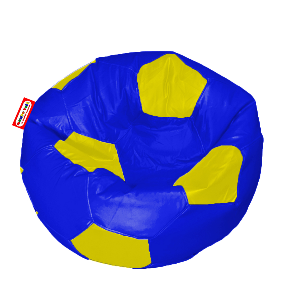 Sillón Puff Mundo Puff Soccer Grande azul/amarillo