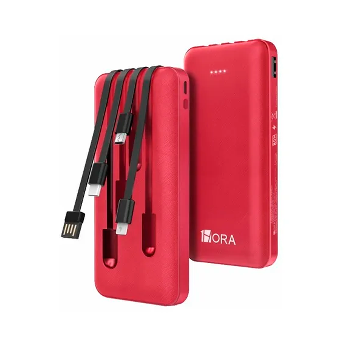 Power Bank Batería Portátil Con Lampara 10000 mah 1hora Pila Portatil Compatibilidad Universal Color Rojo