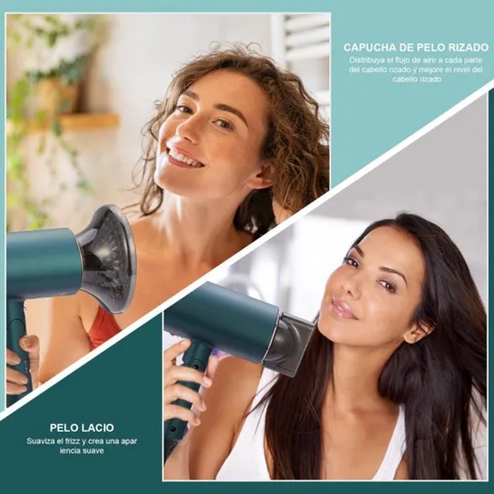 Secadora De Cabello Profesional Portátil De 1600w Y 3 Veloc