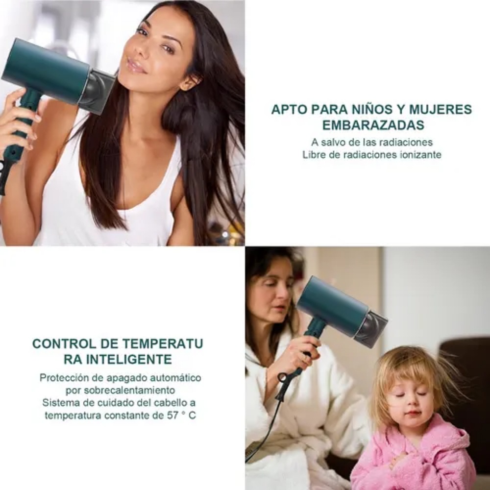 Secadora De Cabello Profesional Portátil De 1600w Y 3 Veloc