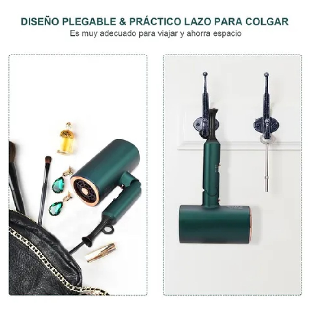 Secadora De Cabello Profesional Portátil De 1600w Y 3 Veloc