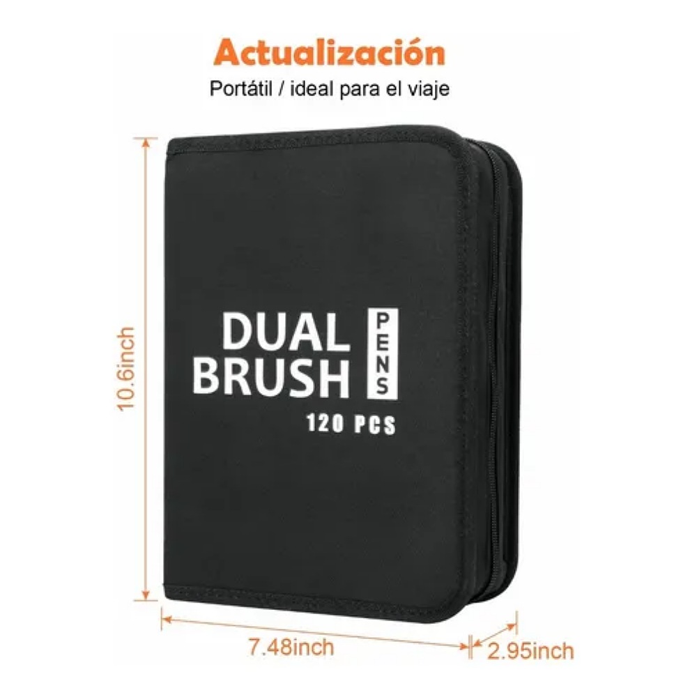 Marcadores De Doble Punta 120 Colores Plumones Punta Pincel