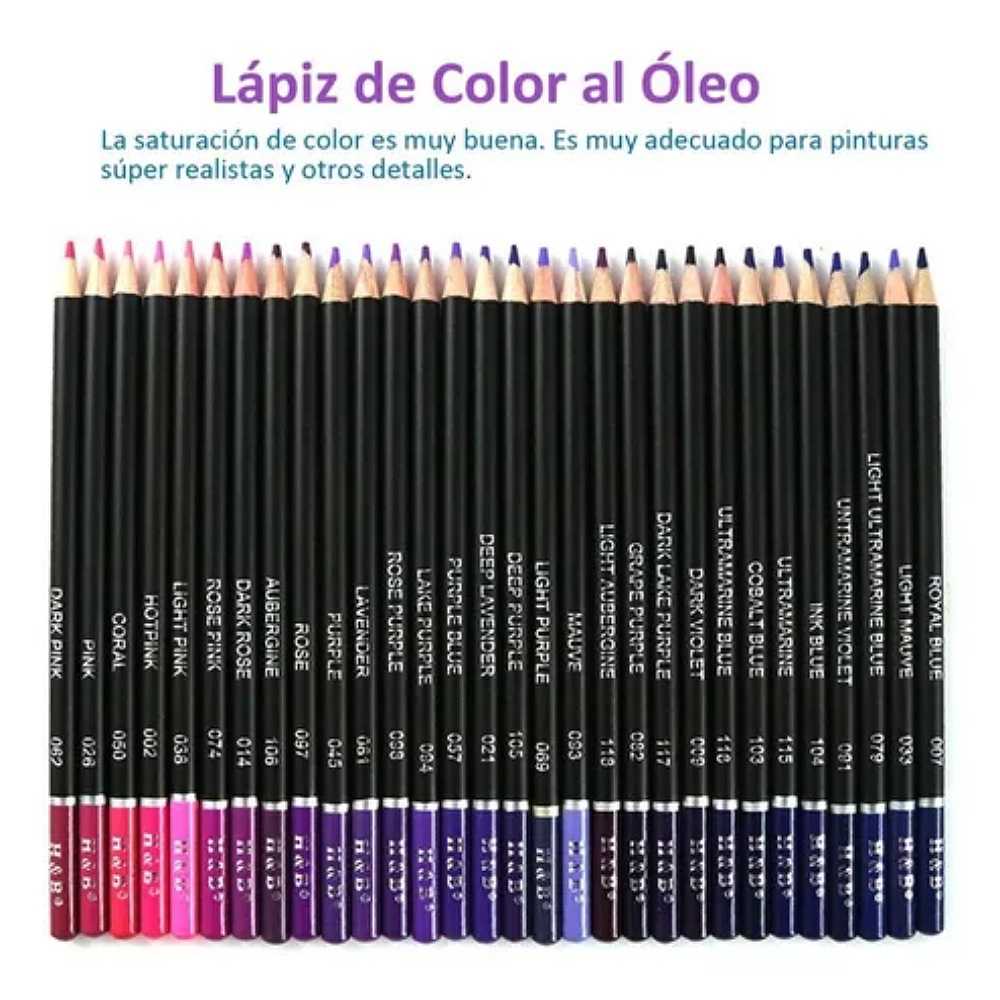 Set 145 Lápices De Dibujo De Colores Metálicos Grafito H&b