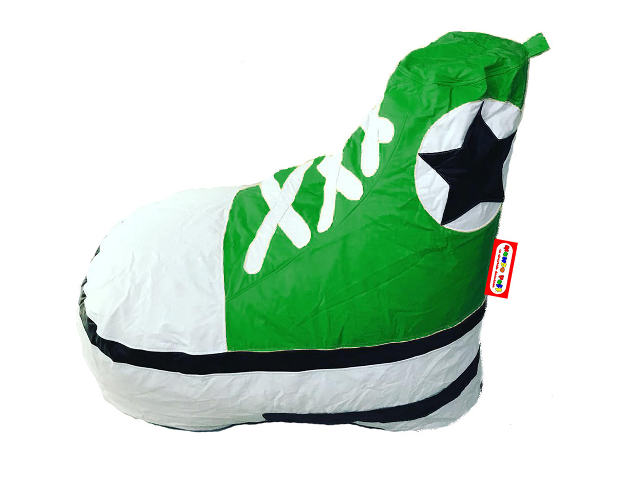 Sillón Puff Mundo Puff Zapato Tenis Verde