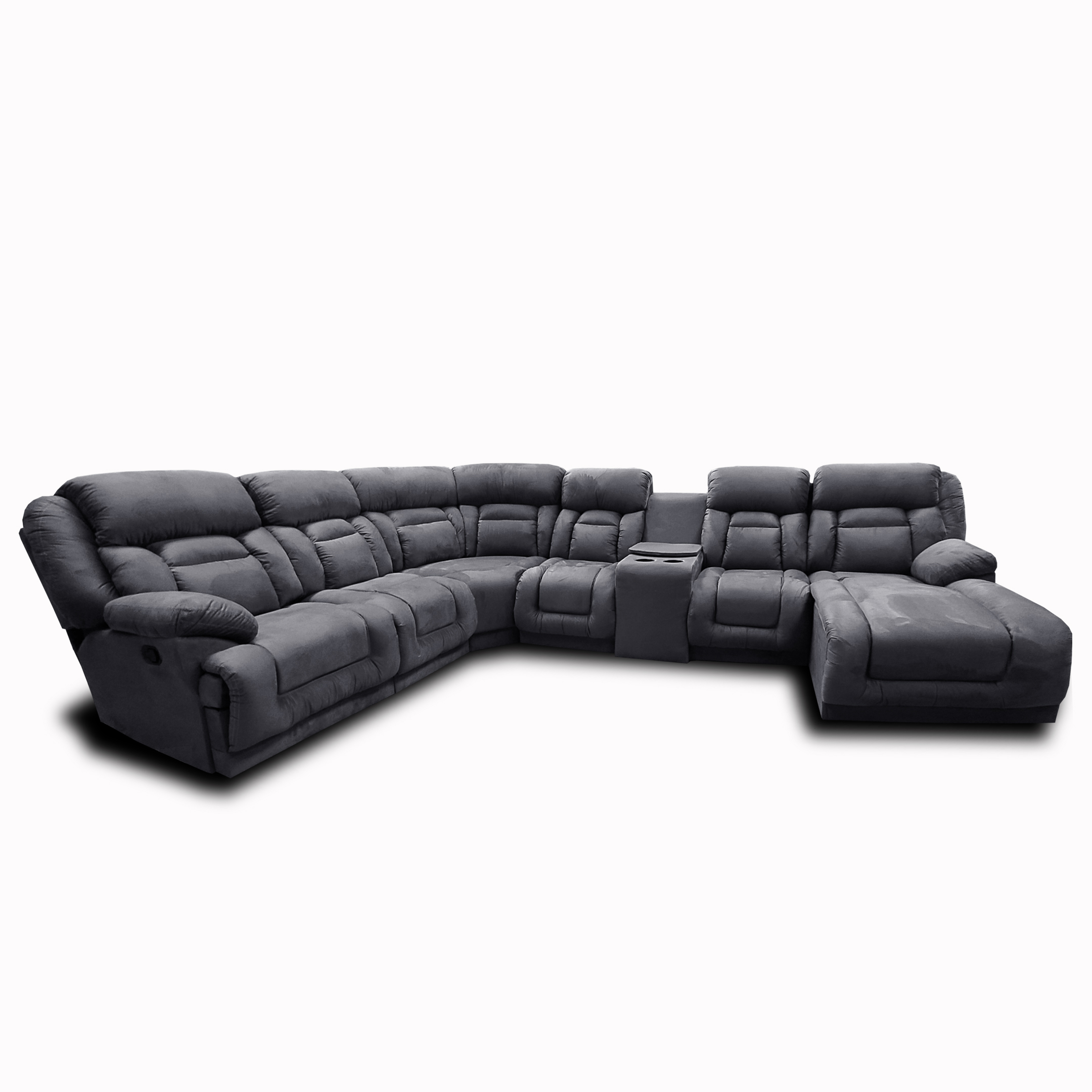 Sala Modular c/ Reclinable Marduk Gris Oxford chaise der. MADERIAN // ENTREGA EN CDMX Y ZONA METROPOLITANA