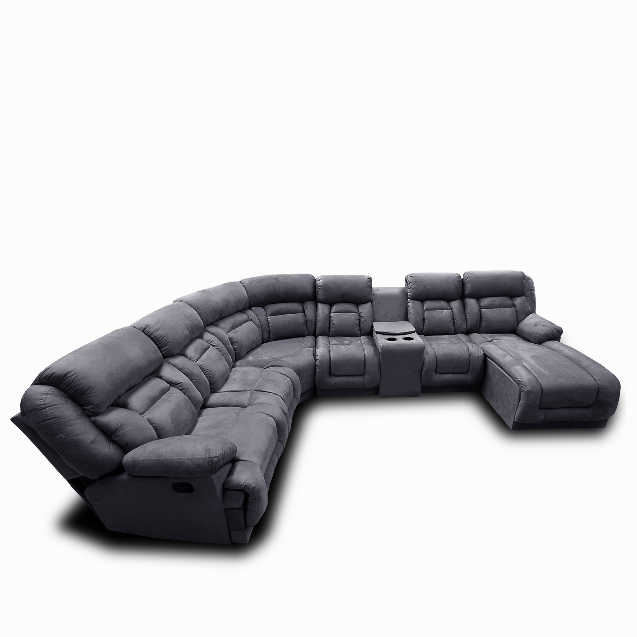 Sala Modular c/ Reclinable Marduk Gris Oxford chaise der. MADERIAN // ENTREGA EN CDMX Y ZONA METROPOLITANA