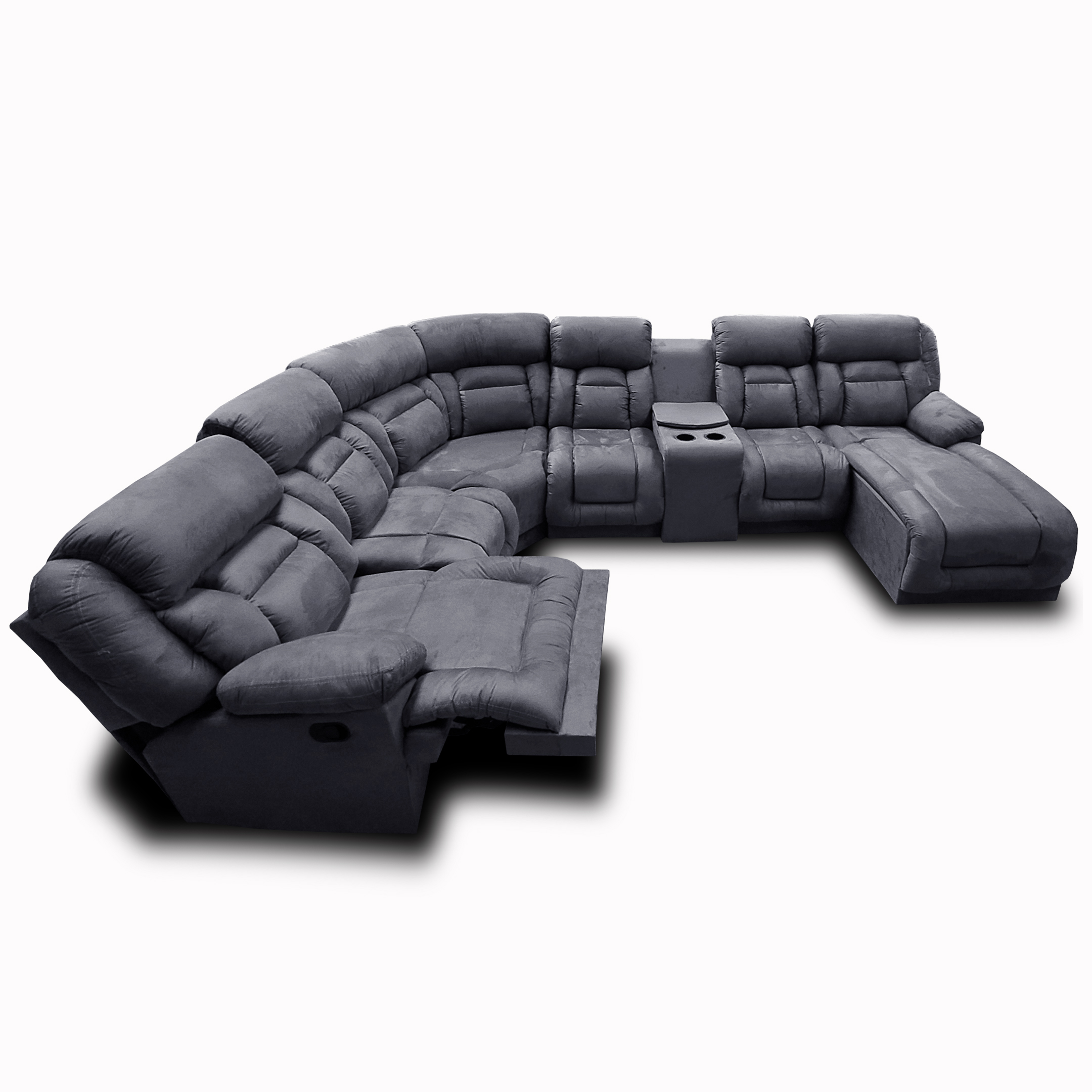 Sala Modular c/ Reclinable Marduk Gris Oxford chaise der. MADERIAN // ENTREGA EN CDMX Y ZONA METROPOLITANA