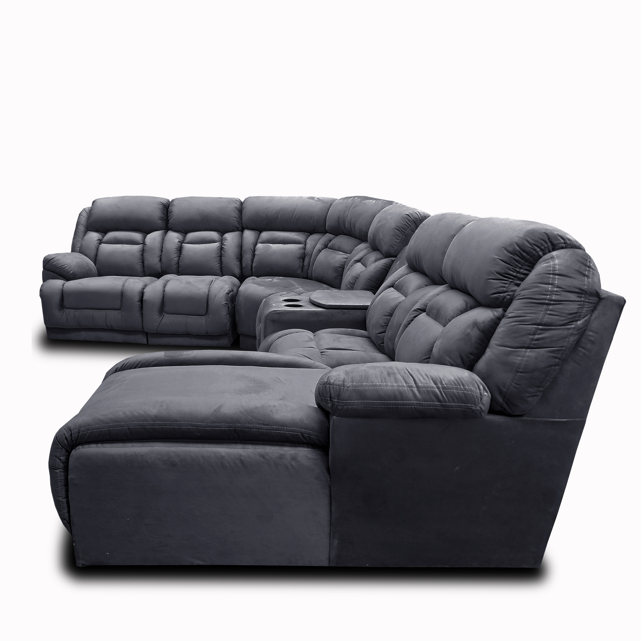 Sala Modular c/ Reclinable Marduk Gris Oxford chaise der. MADERIAN // ENTREGA EN CDMX Y ZONA METROPOLITANA