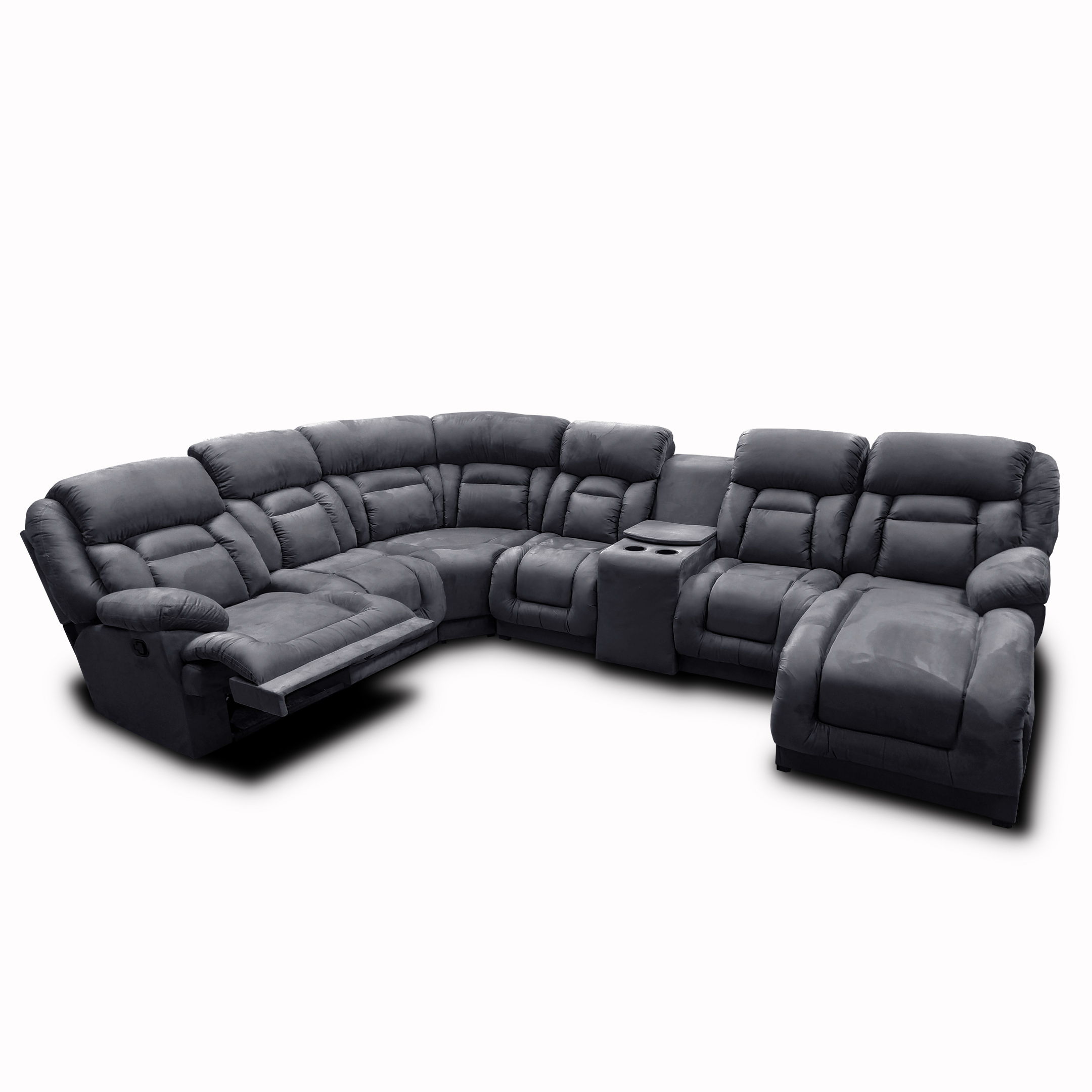 Sala Modular c/ Reclinable Marduk Gris Oxford chaise der. MADERIAN // ENTREGA EN CDMX Y ZONA METROPOLITANA