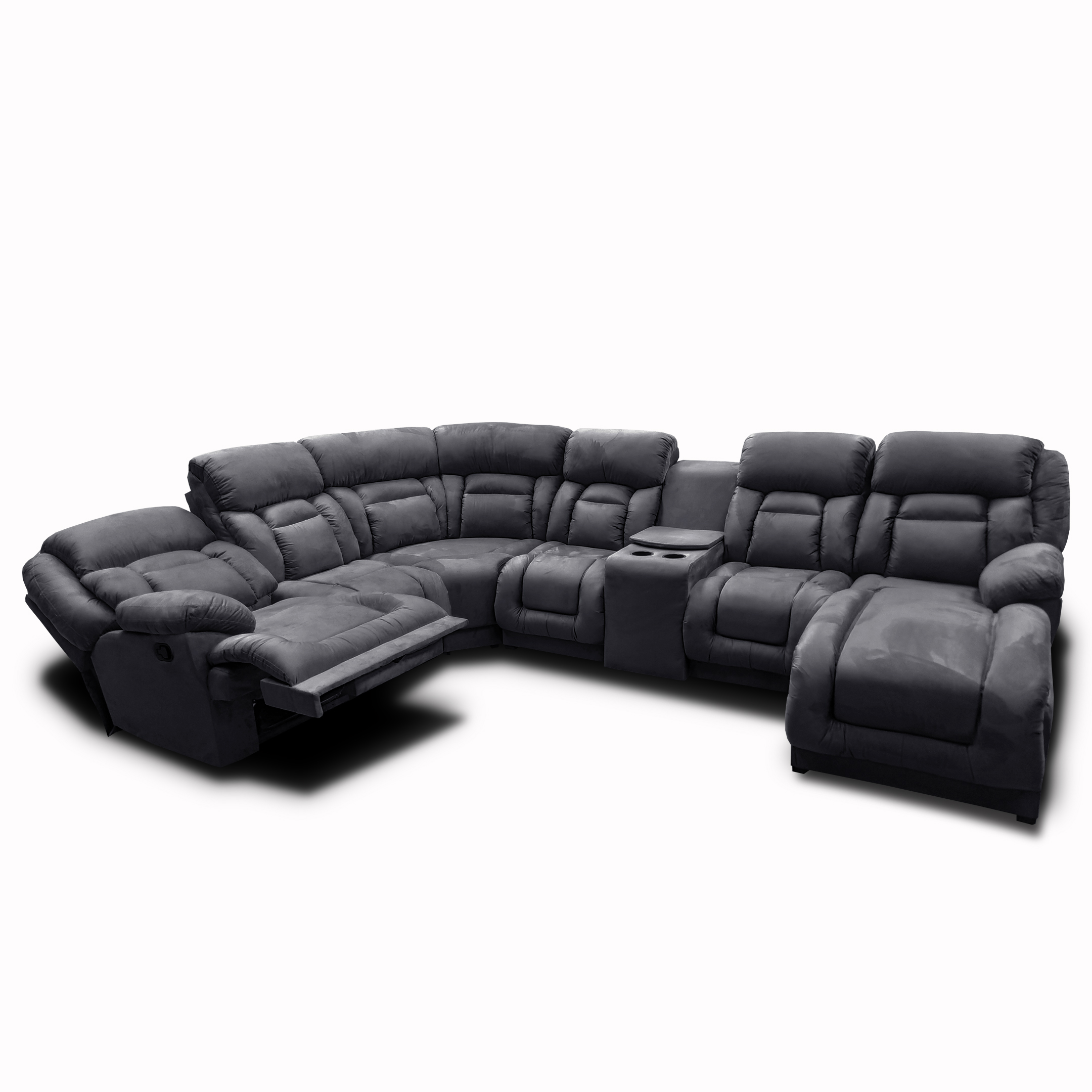 Sala Modular c/ Reclinable Marduk Gris Oxford chaise der. MADERIAN // ENTREGA EN CDMX Y ZONA METROPOLITANA