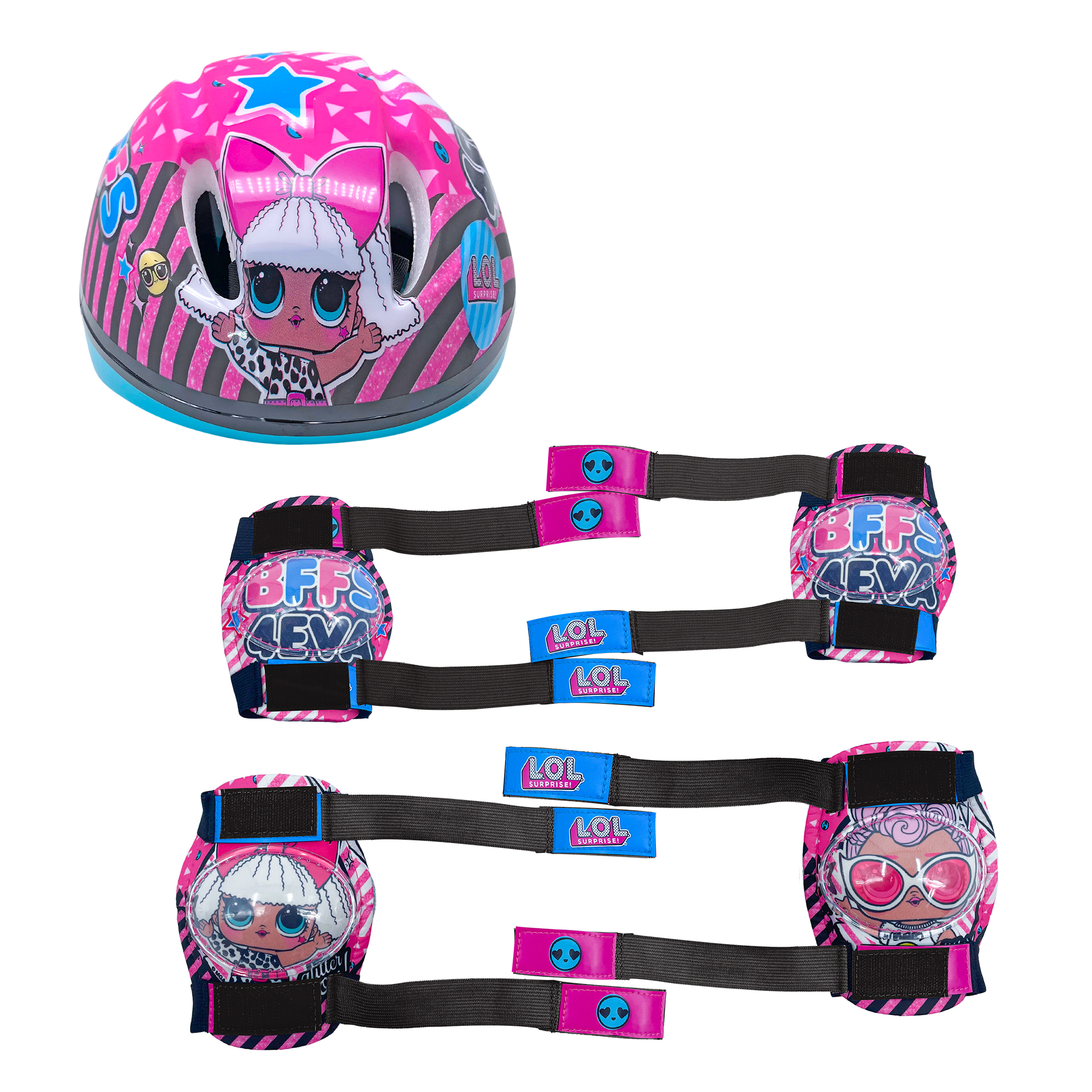 Kit casco coderas y rodilleras Apache Lol Surprise 