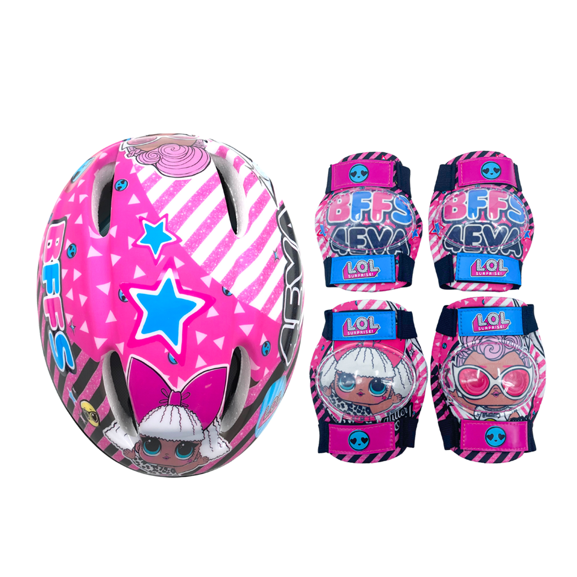 Kit casco coderas y rodilleras Apache Lol Surprise 