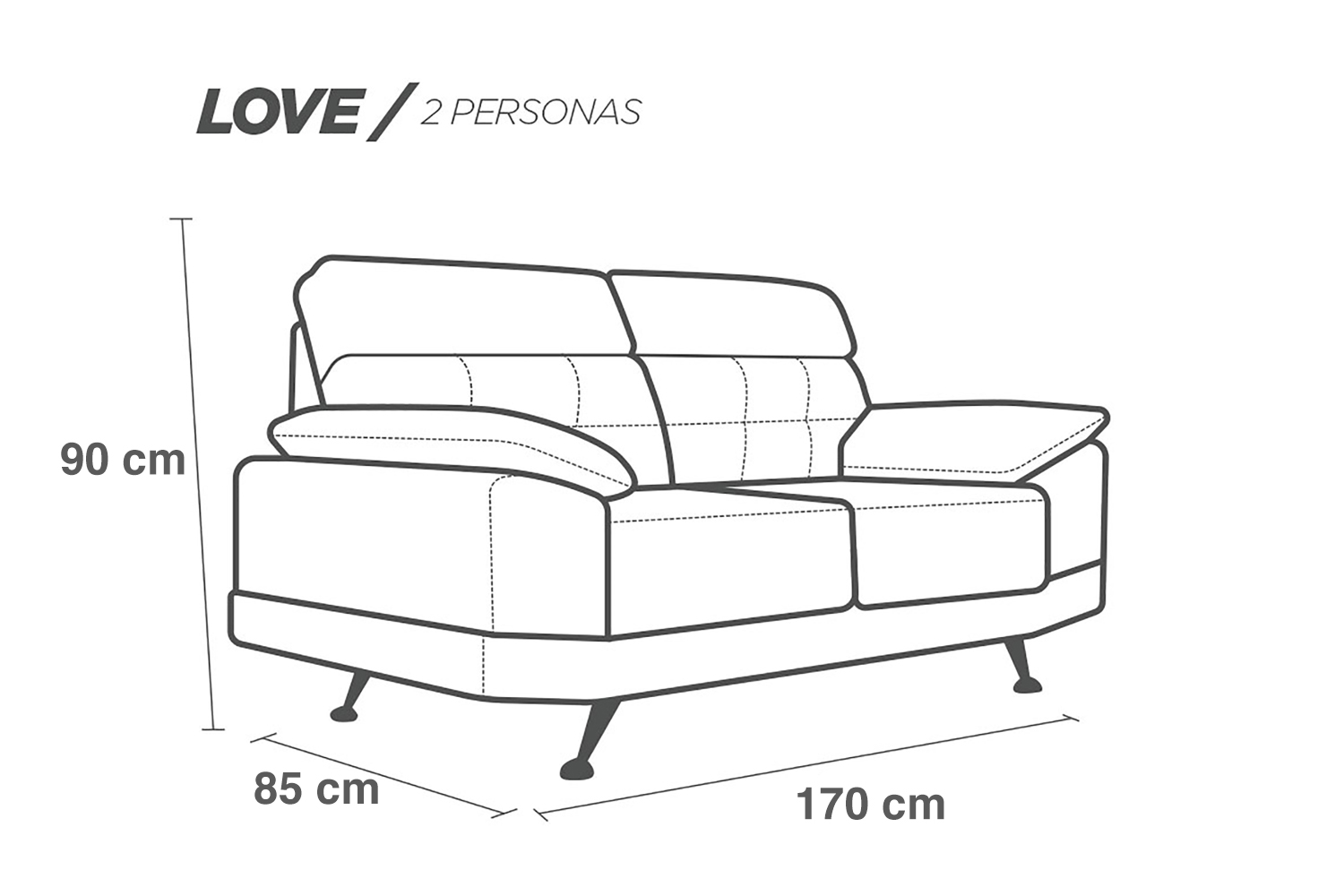 Sala de Piel Genuina Sofa Y Love Seat Dublin Color Gris Oxford - ConfortoPiel