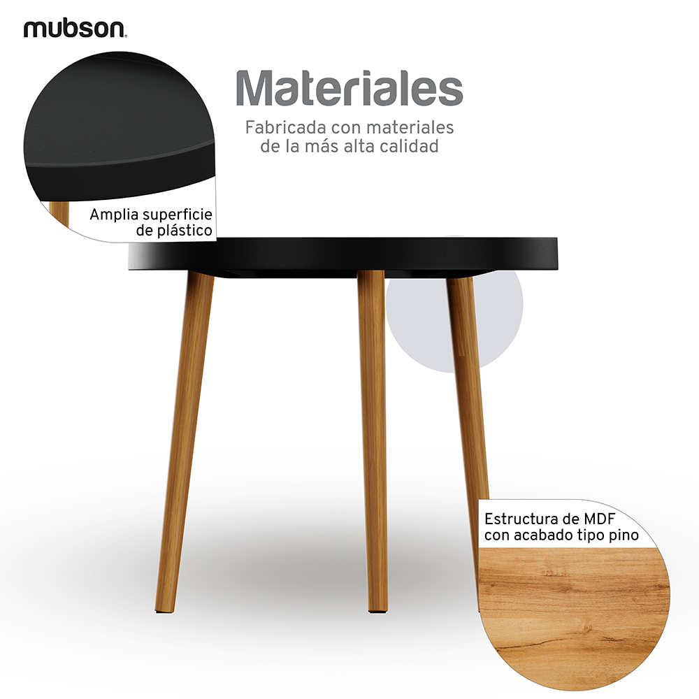 Mesa de Centro Redonda para Sala o Recamara Mubson de Madera MDF 