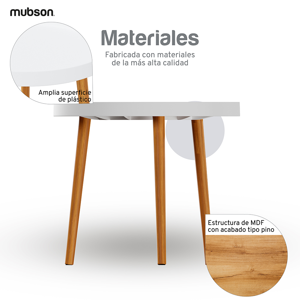 Mesa de Centro Redonda para Sala o Recamara Mubson de Madera MDF 