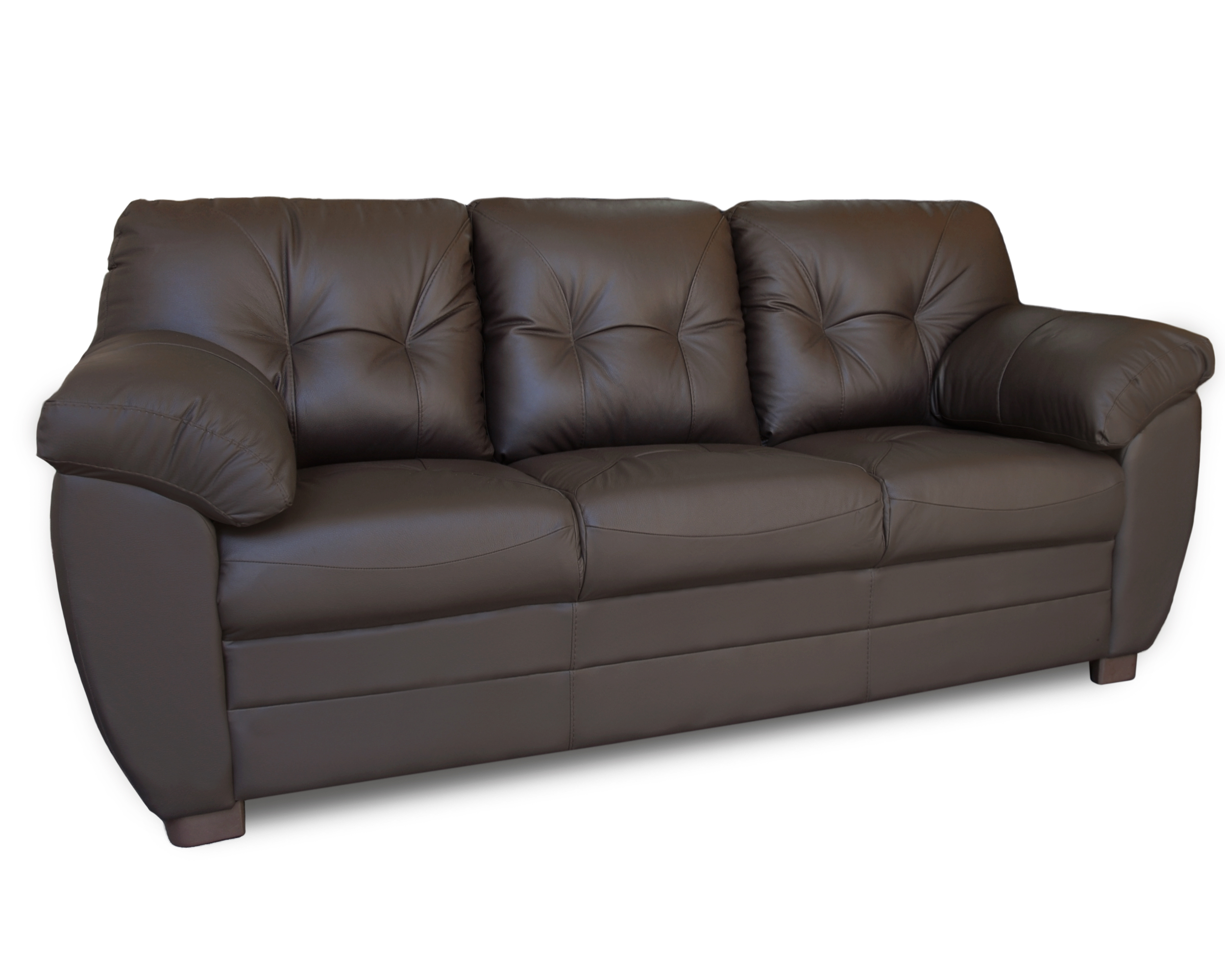 Sala de Piel Genuina Sofa Y Love Seat Derby Color Chocolate - ConfortoPiel