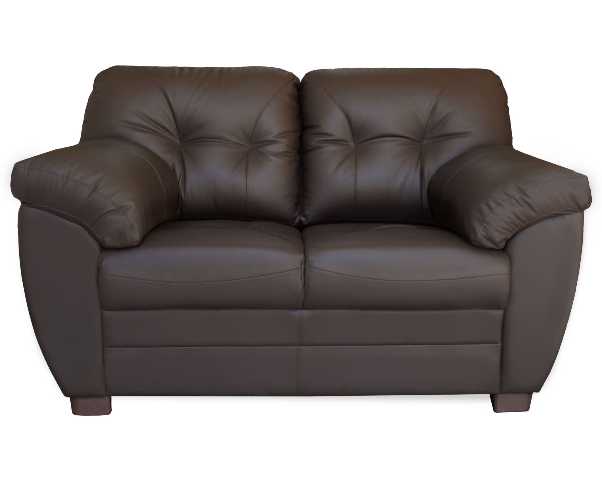 Sala de Piel Genuina Sofa Y Love Seat Derby Color Chocolate - ConfortoPiel