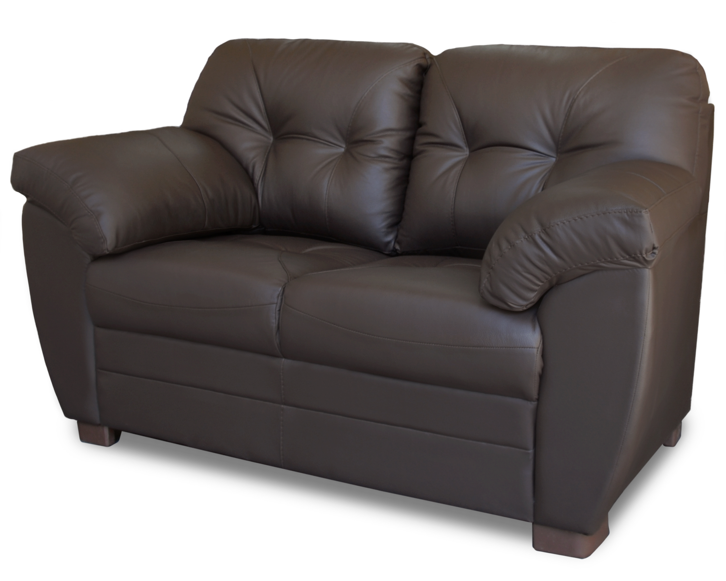 Sala de Piel Genuina Sofa Y Love Seat Derby Color Chocolate - ConfortoPiel